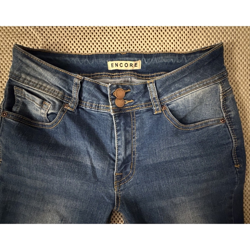 Encore Jeans Women/Juniors Sz 6/7 Skinny‎ Stretch Low Rise Medium Wash Slim Fit